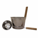 stalen sauna emmer met handvat van spar + lepel