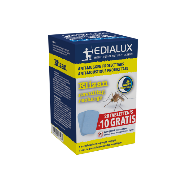 Elizan - Anti-Muggen/Moustiques Protect 20 + 10 stk/pce gratis/gratuit - 30 tabletten voor 30 nachten