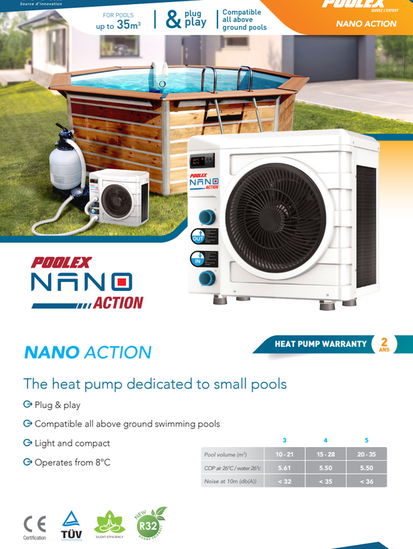Heat Pump Poolex Nano Action - Model 5kW