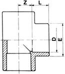 PVC T-stuk 90° Ø50mm PN16