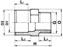 PVC puntstuk 75 x 90 x 2½" bu.dr.PN10
