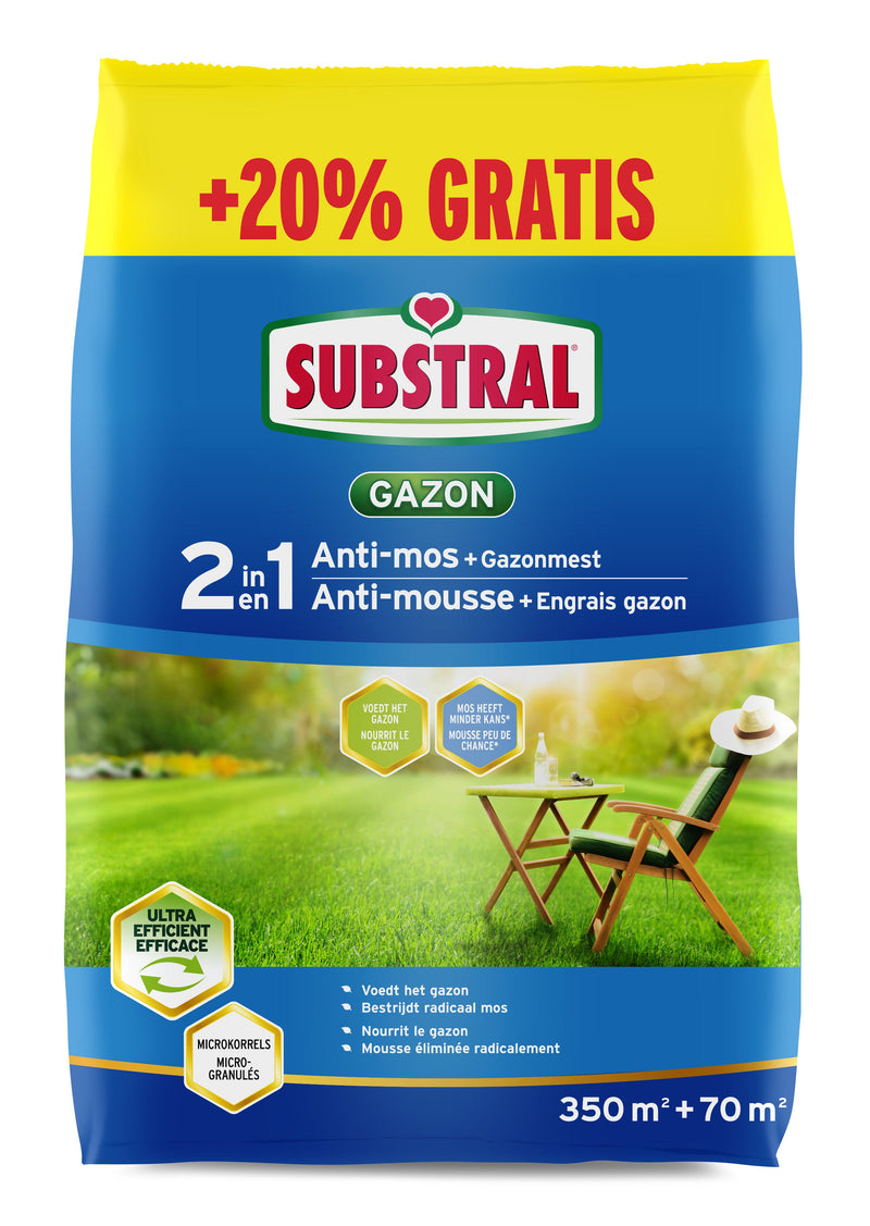 Substral Anti-Mos + Gazonmest 350m² + 20% gratis