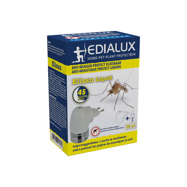 Elizan - Anti-Muggen/Moustiques Protect Verdamper met 45ml vloeistof voor 30 nachten