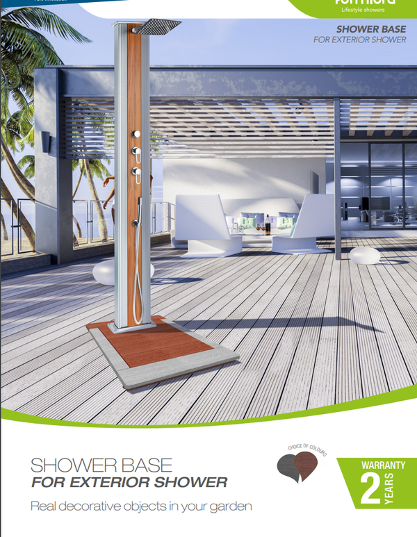 Solar base for outdoor shower - Kleur Dark Coffee - New 2022